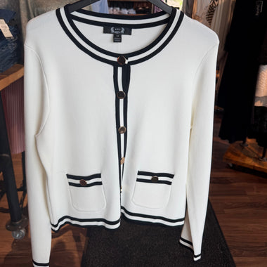 AZI Sara White Cardigan