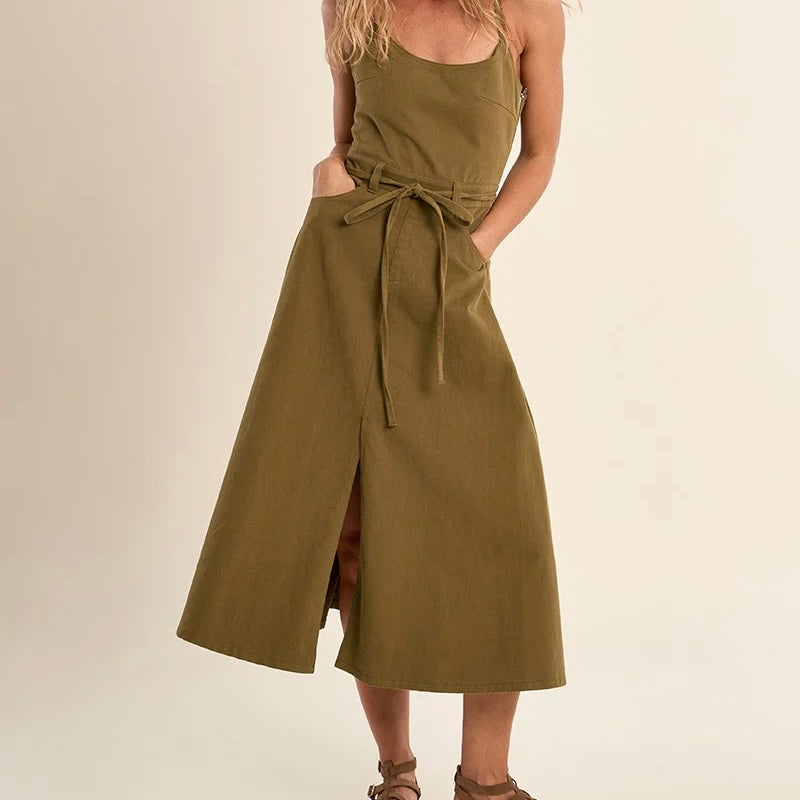 Denim dress, knottable