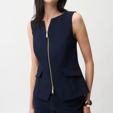 Joseph Ribkoff Midnight Blue Zip Top