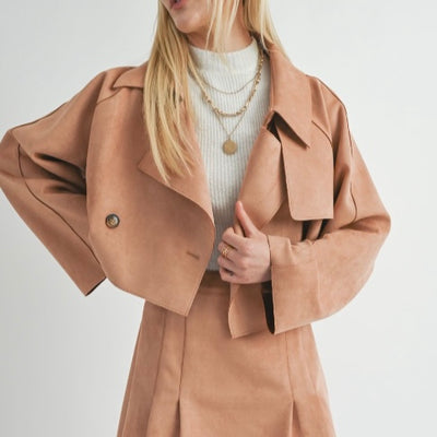 Sage The Label vegan suede crop jacket