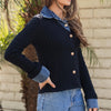 Strut & Bolt Mixed Media Denim Sweater