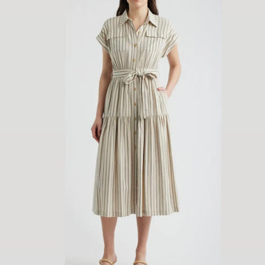 Zoe & Claire Striped Sienna Midi Dress