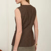 Zoe & Claire Gold Detailed Brown Vest