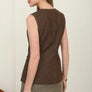 Zoe & Claire Gold Detailed Brown Vest