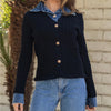 Strut & Bolt Mixed Media Denim Sweater