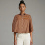 Meet Me In Santorini Gingham Seersucker Blouse