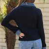 Strut & Bolt Mixed Media Denim Sweater