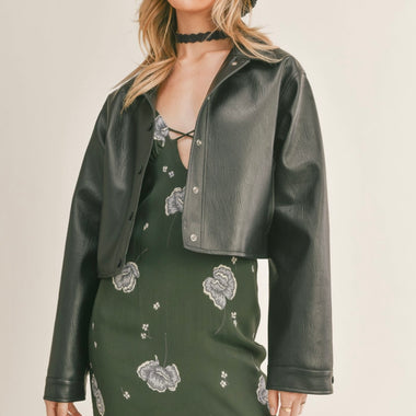 Sage the Label Evolving Vegan Leather Crop Jacket