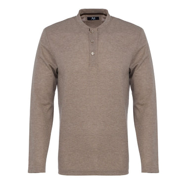 American Heritage Waffle Knit Brown Henley
