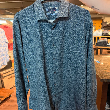 Lugano Navy & Sage Floral Sportshirt