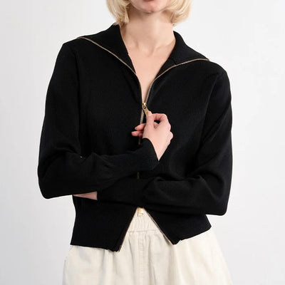 Molly Bracken Knit Zip Caridgan