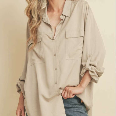 Dress Forum oversized button down - beige
