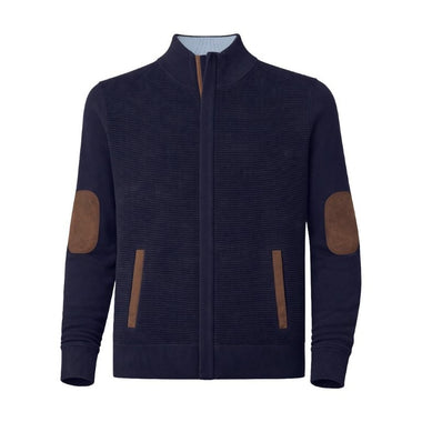F/X Fusion Navy Ottoman Zip Sweater