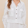 Mustard Seed White Guaze Button up