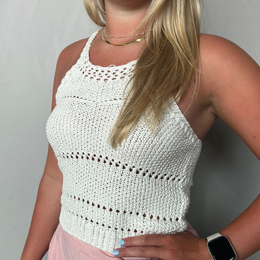 Sage The Label Olivia White Knit Tank