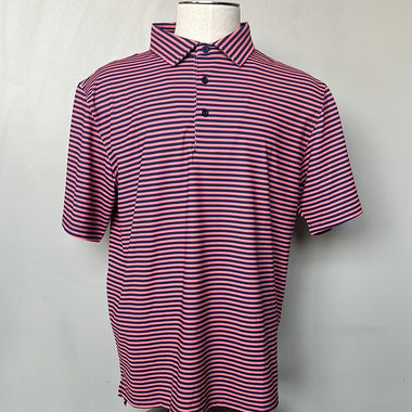 FX Coral & Navy Stripe Polo