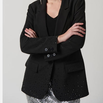 joseph ribkoff black embellishment blazer