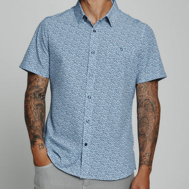 7Diamonds blue floral shirt