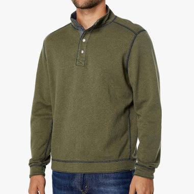 Tommy Bahama fliprider snap mock beetle green heather