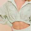 Mustard Seed honeydew twisted cropped top