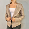 Joseph Ribkoff Taupe Jacket With Gold Zippers