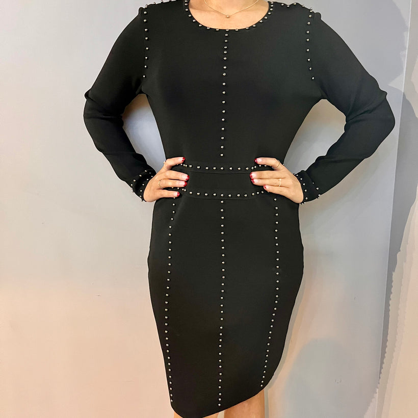 Black Studded Cocktail Dress