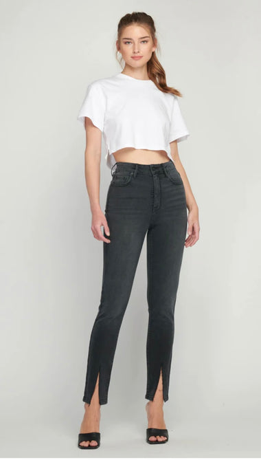 Hidden Taylor Black Slit High-Rise