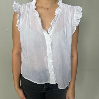 Elan White Sleeveless Blouse