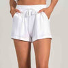 Elan White Cotton Shorts