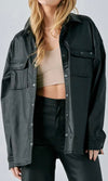 Hidden Black Jean/Leather Oversized Jacket