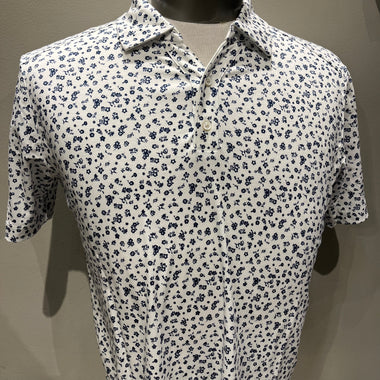 Raffi White Floating Floral Polo