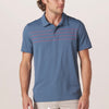 The Normal Brand Fore Stripe Performance Polo - Mineral Blue